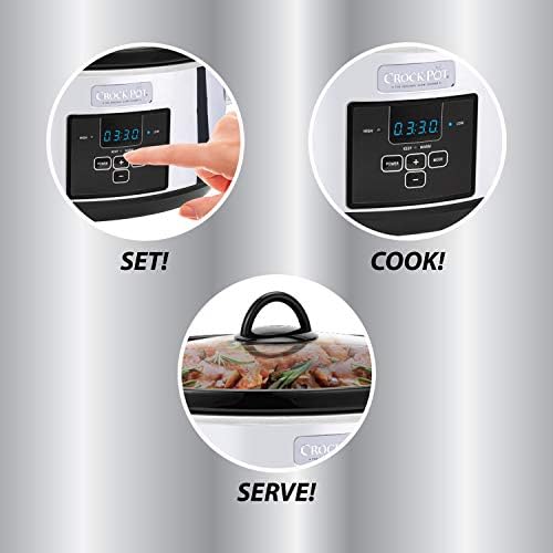 Crock-Pot 7 Quart Programmable Slow Cooker – Polished Platinum B23C