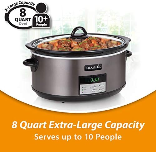 Crock-Pot 8 Quart Programmable Slow Cooker with Auto Warm B28H