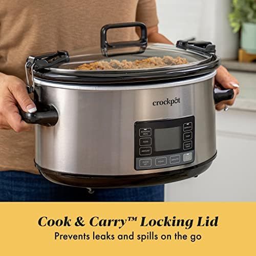 Crock-Pot 7 Quart Portable Programmable Slow Cooker with Timer B27T